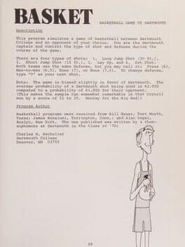 PDP 10 Timesharing Basketball